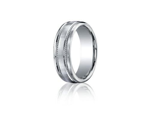 Finejewelers 7.5mm Comfort-fit Satin-finished Rope Carved Design Band - CF71750418KD9