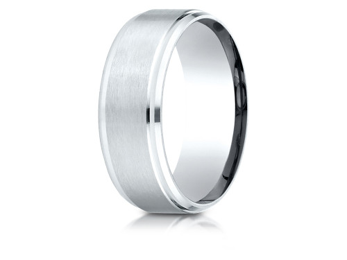 Finejewelers 18k Gold 8mm Comfort-fit Satin-finished Drop Beveled Edge Carved Design Band - CF6848618KD13