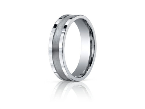 Finejewelers 6mm Comfort-fit Satin-finished Center Squared Edge Carved Design Band - CFSE7602S18KD4