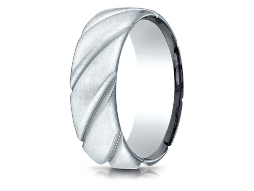 Finejewelers 18k Gold Comfort Fit Satin Finished Swirl Pattern Design Band - CF7755018KD45