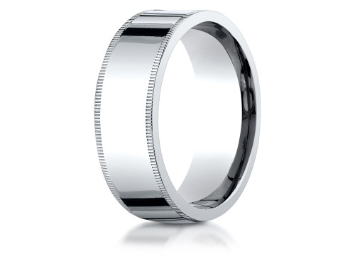 Finejewelers 18k Gold 8mm Flat Comfort-fit Wedding Band / Ring with Milgrain - CF48018KD125