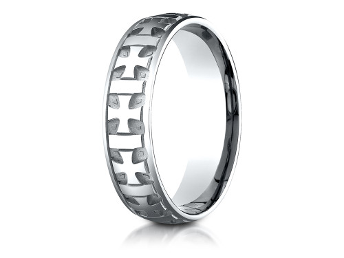 Finejewelers 6mm Comfort-fit Gaelic Cross Carved Design Band - CF56401B7