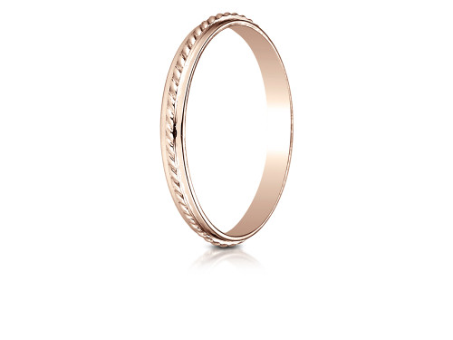 Finejewelers 14k Rose Gold 2mm High Polished Rope Center Design Band - 7201514KRP125