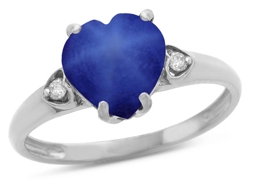 Star K Heart Shaped 8mm Created Star Sapphire Engagement Promise Wedding Ring - 317858AF4