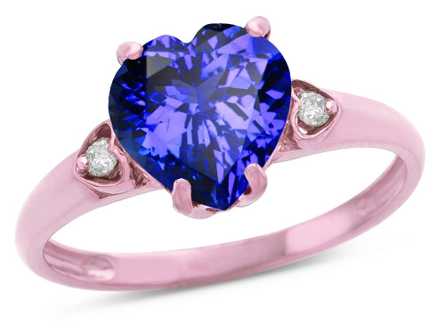 Star K Heart Shaped 8mm Simulated Tanzanite Engagement Promise Wedding Ring - 317831P5