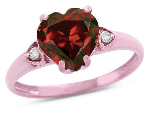 Star K Heart Shaped 8mm Genuine Garnet Engagement Promise Wedding Ring - 317822P75