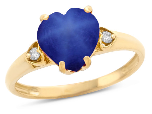 Star K Heart Shaped 8mm Created Star Sapphire Engagement Promise Wedding Ring - 317814A85