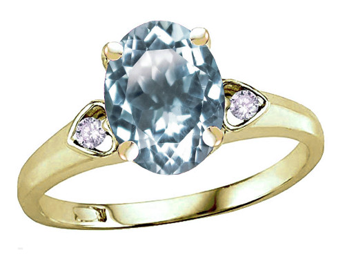 Star K Oval 9x7 Genuine Sky Blue Topaz Three 3 Stone Heart Engagement Promise Wedding Ring - 318061A6