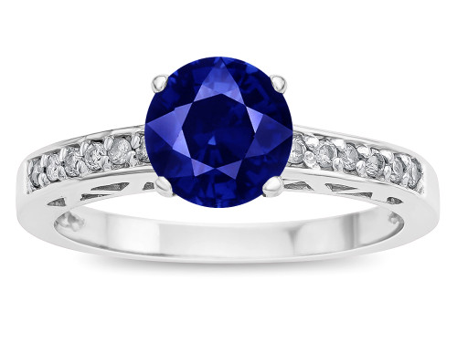 Star K Round 7mm Created Sapphire Channel Set Engagement Promise Ring - 316961AF65