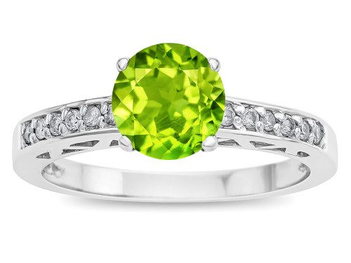 Star K Round 7mm Genuine Peridot Channel Set Engagement Promise Ring - 316937B85