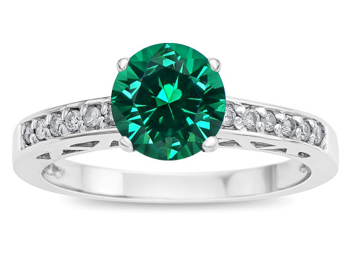 Star K Round 7mm Simulated Emerald Channel Set Engagement Promise Ring - 316945B5