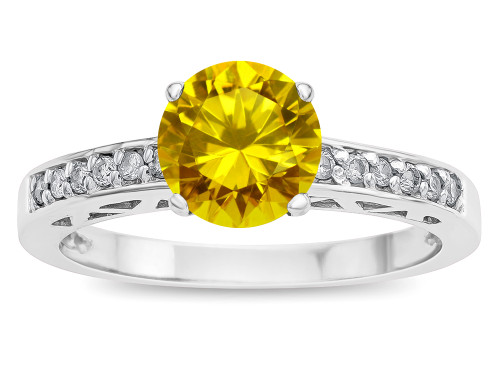 Star K Round 7mm Genuine Citrine Channel Set Engagement Promise Ring - 316915W75
