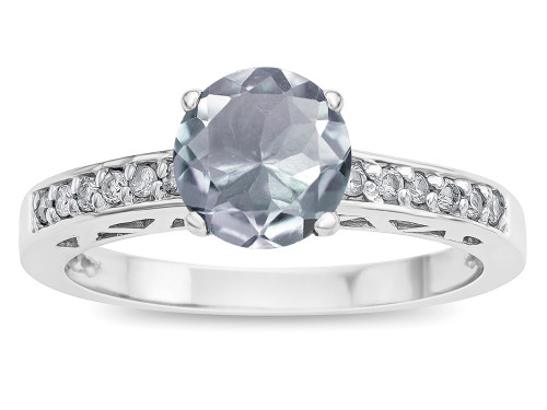 Star K Round 7mm Genuine Aquamarine Channel Set Engagement Promise Ring - 316912W9