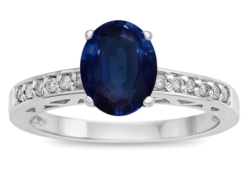Star K Oval 8x6 Genuine Sapphire Channel Set Engagement Promise Ring - 316811P55