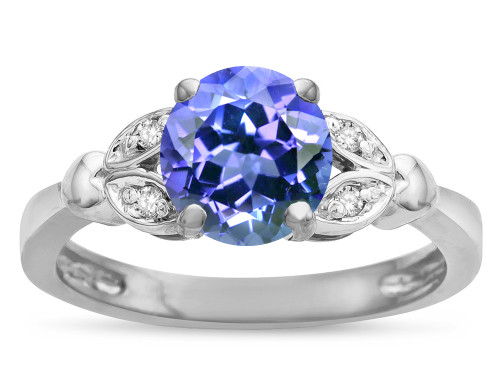 Star K Round 7mm Simulated Tanzanite Marquee Design Promise Engagement Ring - 316800AF5