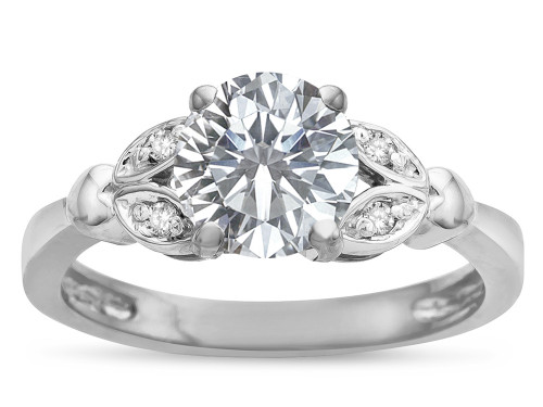 Star K Round 7mm Genuine White Topaz Marquee Design Promise Engagement Ring - 316761AP85