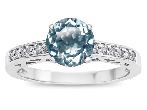 Star K Round 7mm Genuine Sky Blue Topaz Channel Set Engagement Promise Ring - 316890A45