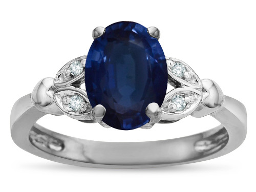 Star K Oval 8x6 Genuine Sapphire Marquee Design Engagement Promise Ring - 316645W55