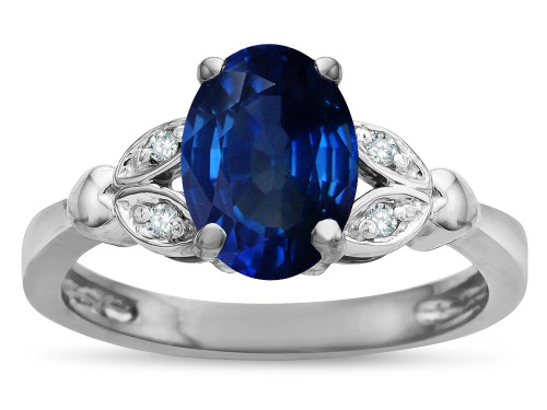 Star K Oval 8x6 Created Sapphire Marquee Design Engagement Promise Ring - 316709AF55