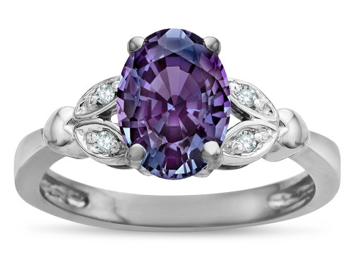 Star K Oval 8x6 Simulated Alexandrite Marquee Design Engagement Promise Ring - 316689B4