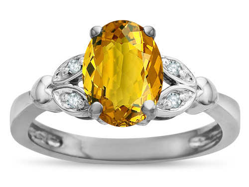 Star K Oval 8x6 Genuine Citrine Marquee Design Engagement Promise Ring - 316680B8
