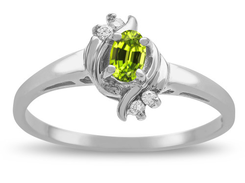 Star K Small Oval 5x3mm Genuine Peridot Bypass Ring - 316095P5