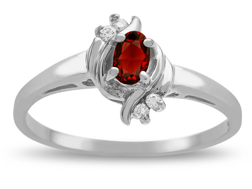 Star K Small Oval 5x3mm Genuine Garnet Bypass Ring - 316097B45