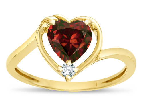 Star K Heart Genuine Garnet Bypass Love Knot Promise Ring - 316165P4