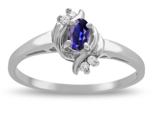 Star K Small Oval 5x3mm Genuine Iolite Bypass Ring - 316153AF85