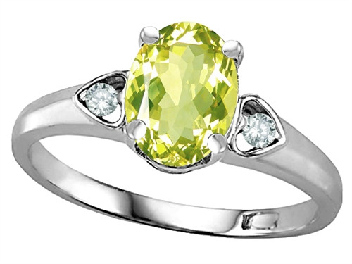 Star K Oval 8x6 Genuine Lemon Quartz Love Promise Ring - 314543AP4