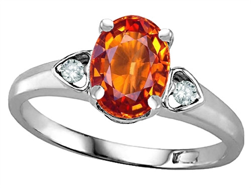 Star K Oval 8x6 Simulated Orange Mexican Fire Opal Love Promise Ring - 314539AP8