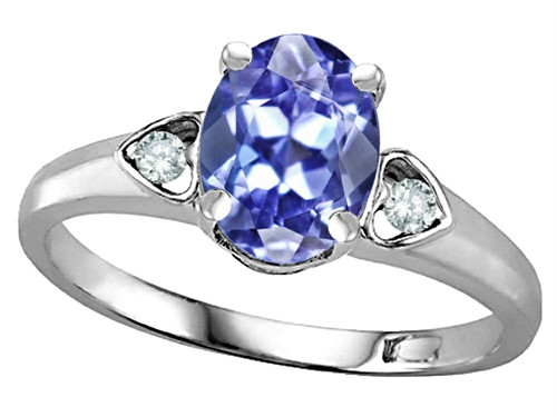 Star K Oval 8x6 Genuine Tanzanite Love Promise Ring - 314524AP85