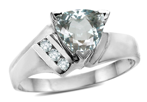Star K Aquamarine Trillion 7mm Contemporary Designer Ring - 314410AF7