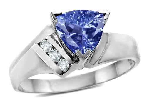 Star K Genuine Tanzanite Triangle Trillion 7mm Contemporary Modern Designer Ring - 314407AF7
