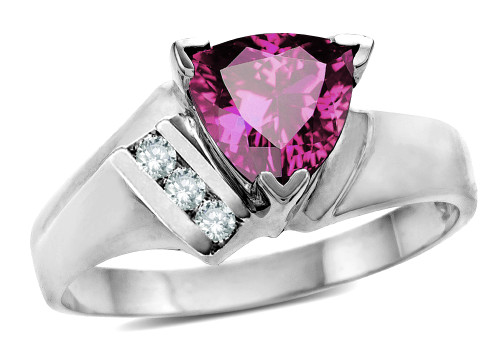 Star K Genuine Pink Tourmaline Triangle Trillion 7mm Contemporary Modern Designer Ring - 314408AF5