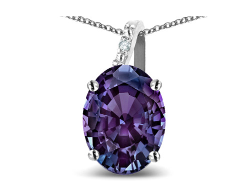Star K Oval 8x6 Simulated Alexandrite Journey Pendant Necklace - 313629AF