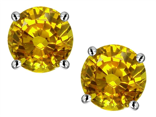Star K Classic Round 6mm Genuine Citrine Four Prong Stud Earrings - 313664AP