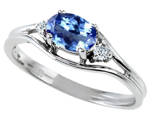 Tommaso Design Oval 6x4 mm Genuine Tanzanite Ring - 22076A5