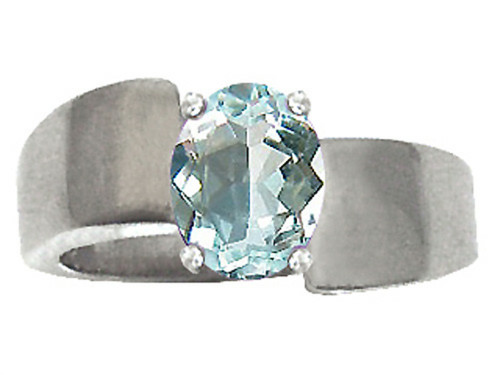 Tommaso Design Oval 9x7mm Genuine Aquamarine Ring - 22620A65