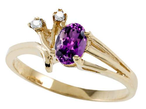 Tommaso Design Genuine Amethyst Ring - 23154B4