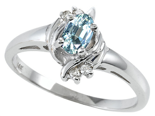 Tommaso Design Genuine Aquamarine Ring - 23948B85