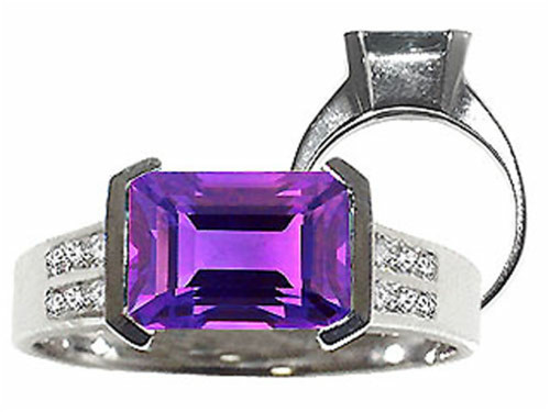 Tommaso Design Genuine Amethyst Ring - 22958A9