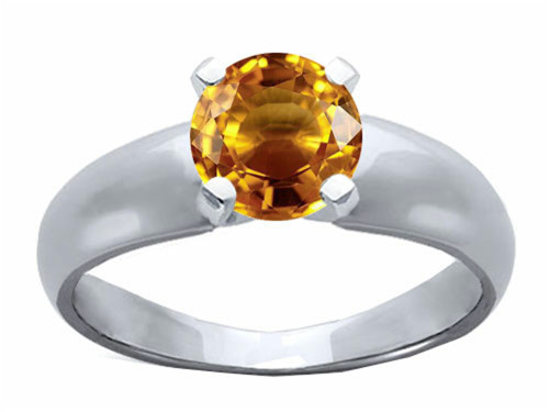 Tommaso Design Round 6mm Genuine Citrine Ring - 22946B85