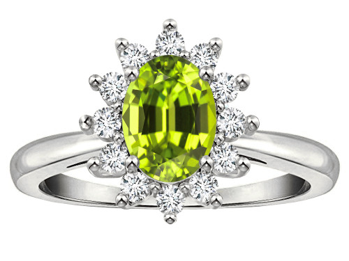 Tommaso Design Oval 7x5 mm Genuine Peridot Ring - 24170B65