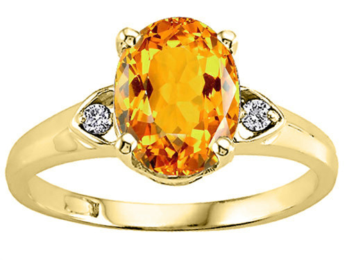 Tommaso Design Oval 9x7 mm Genuine Citrine Ring - 21688B5