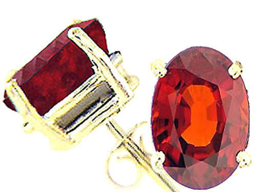 Tommaso Design Oval 9x7 mm Genuine Garnet Earrings