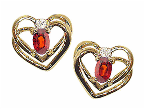 Tommaso Design Oval 5x3mm Genuine Garnet Earrings
