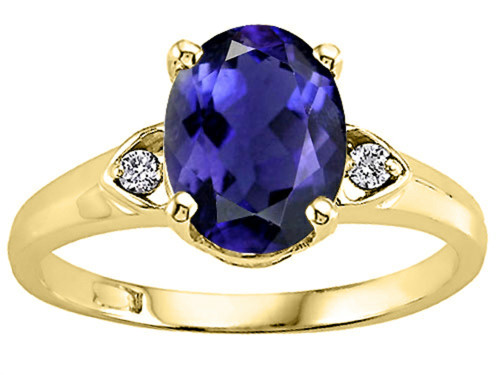 Tommaso Design Oval 9x7mm Genuine Iolite Ring - 21767B8