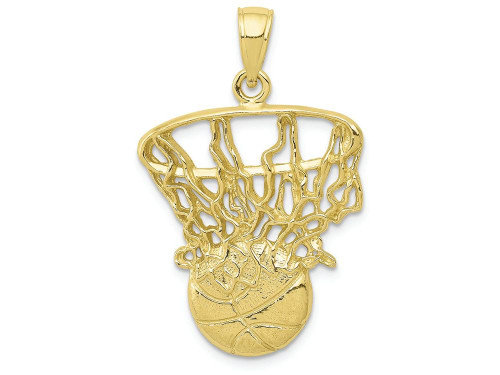 FJC Finejewelers 10k Yellow Gold Swoosh Basketball and Net Charm 10C3781W