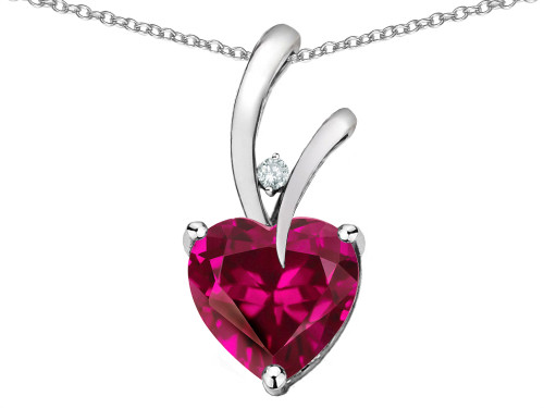 Star K Heart Shape 8mm Simulated Pink Tourmaline Endless Love Pendant Necklace - 313428W